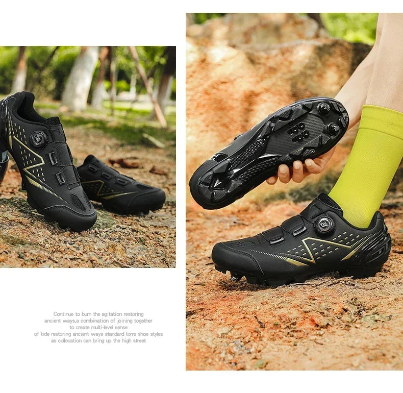 Men's and Women's MTB Racing Cycling Shoes Auto-Lock 2024 White