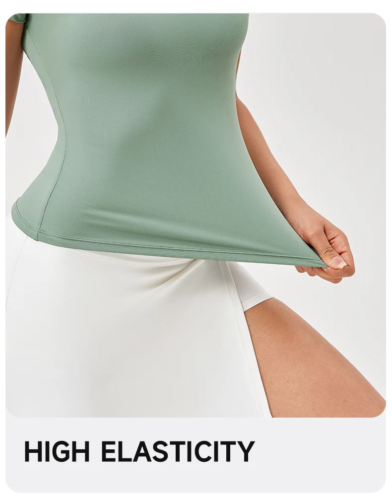 Áo Tập Yoga Nữ - Nhanh Khô, Ngắn Tay, Đa Năng - Daisan Mart