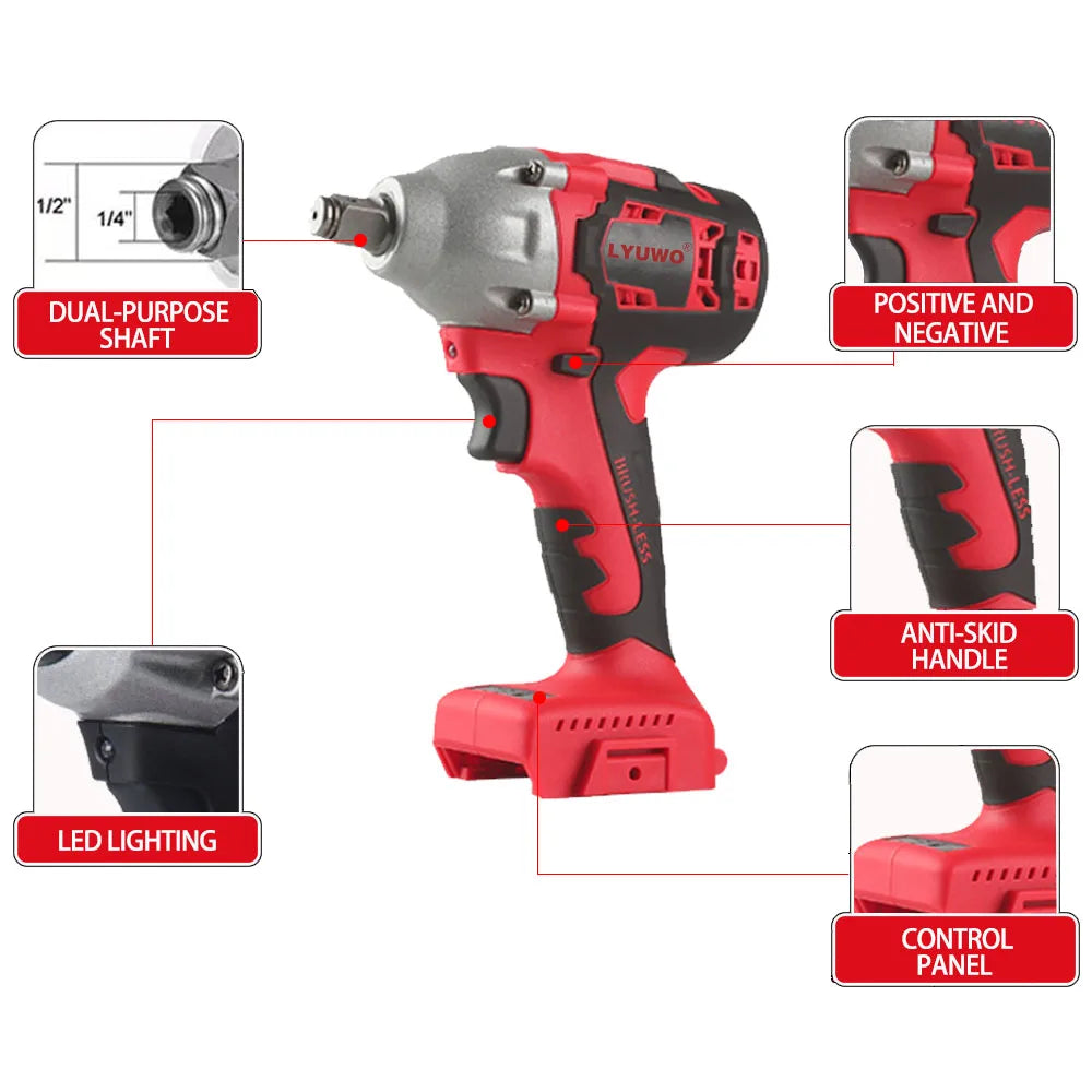 Máy vặn vít không chổi than 21V LYUWO 420N.m - Daisan Mart