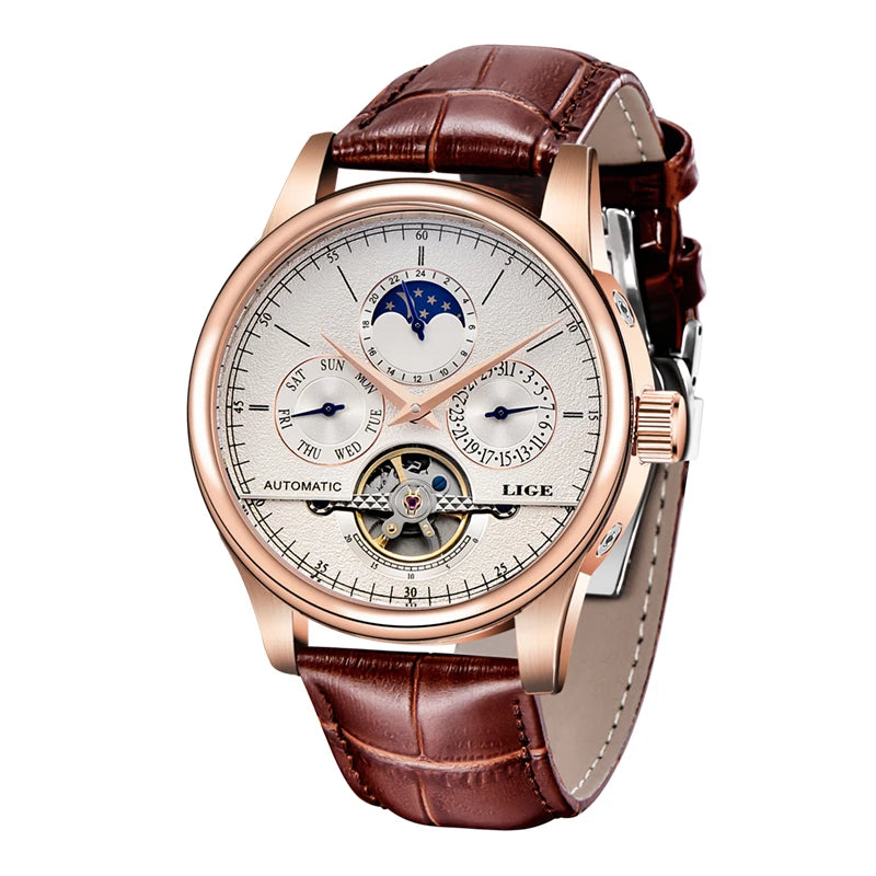 Đồng Hồ Nam LIGE Tourbillon Tự Động Chính Hãng