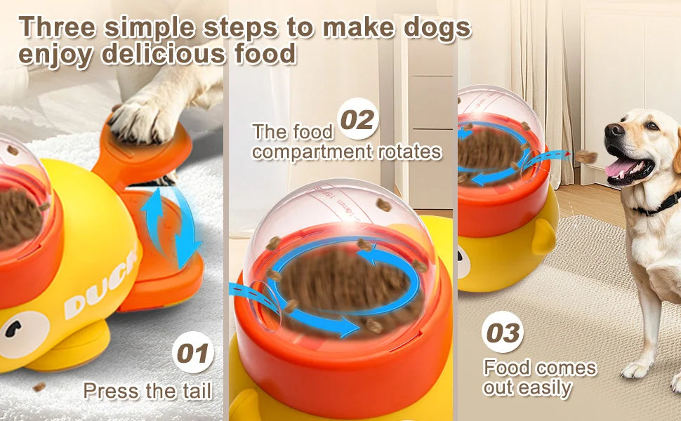 Pet Snack Feeder Dog Food Dispenser Automatic Feeder Puppy Cartoon Duck Design Used to Train Dogs Accessories Cats Cat Supplies - Daisan Mart