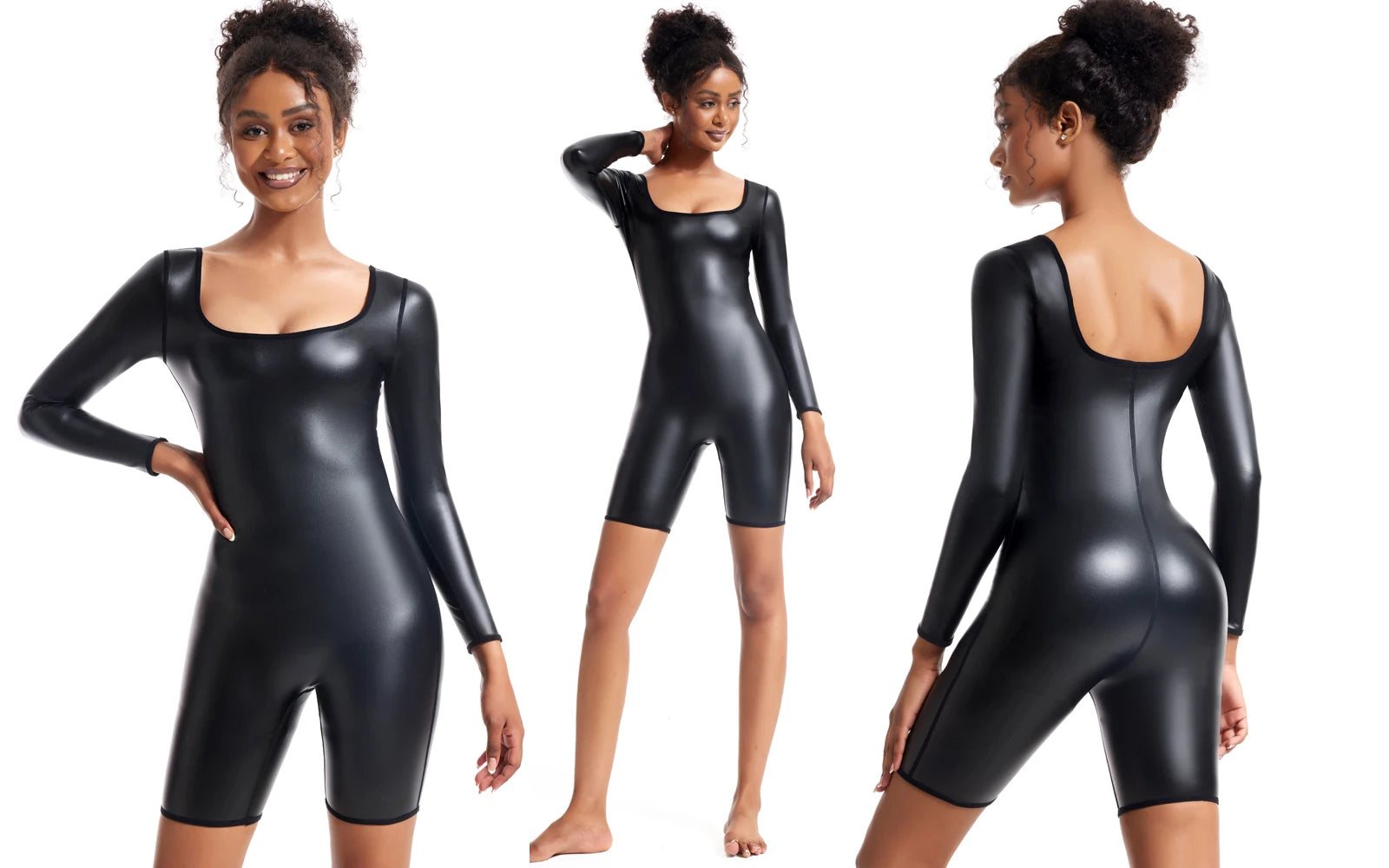 Sexy Body Shaper U Neck Tshirt Long Sleeve Bodysuit for Women Waist Trimmer Corsets Tight leggings Shirt Bodysuits Shapewear Top - Daisan Mart