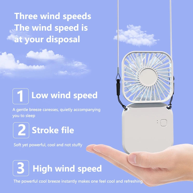 Xiaomi Mini Handheld Fan Mute Foldable Fan Multi-functional Turbine USB Rechargeable Portable Hanging Neck Fan Mini Table Fan