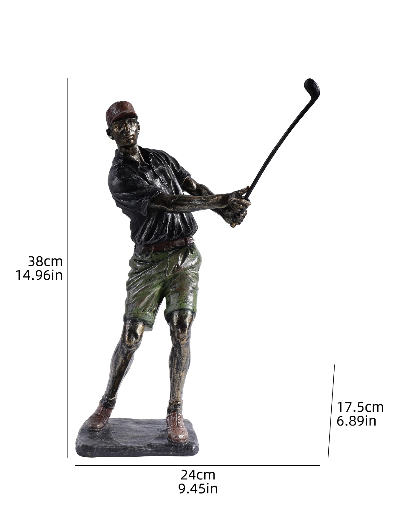 Beautiful Resin Golfer Swinging Club Statue For Room Decoration