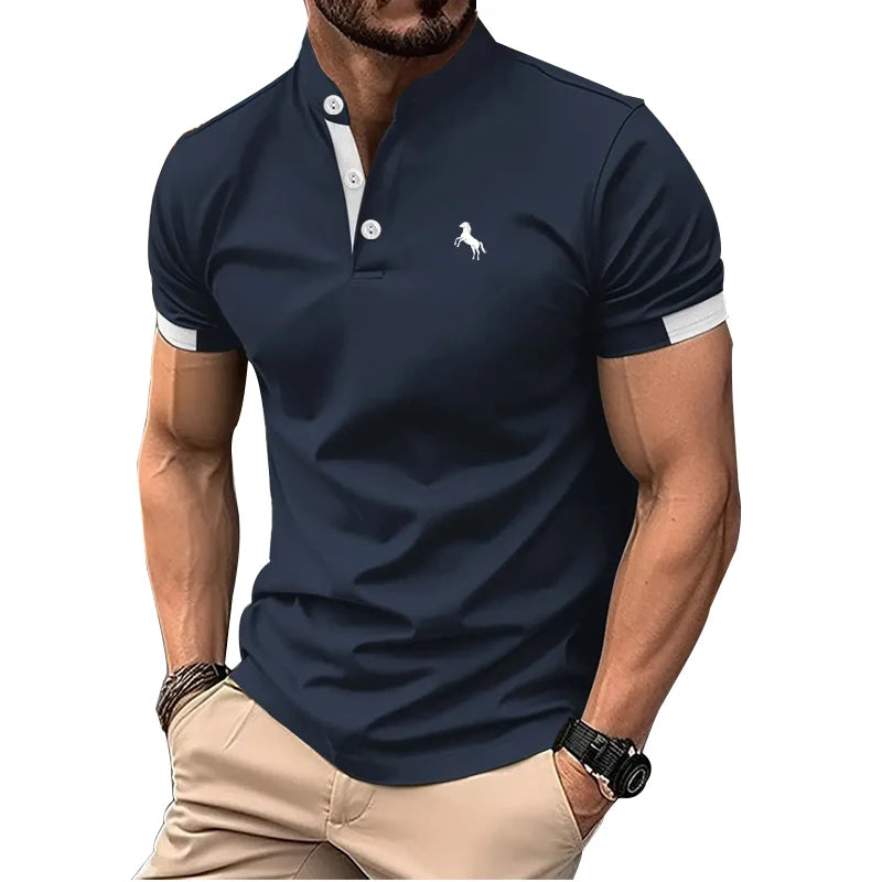 Áo Polo Nam Thời Trang Hè Cổ Đứng In Logo - Daisan Mart