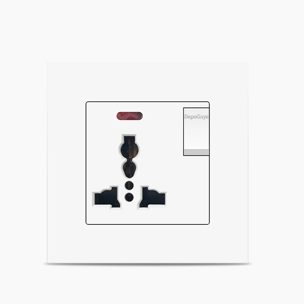 Universal 18W Type-C Plug Quick Charging Dual 3-pin Power Socket 220V,Wall electrical Socket with DC 5V 3.1A Type-c USB Charger