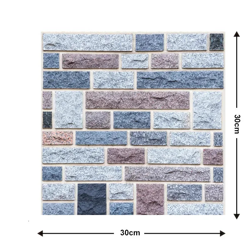 5/10PCS Stereo Wall Stickers Self-adhesive Wallpaper Brick Pattern Creative Stick Heatproof Vinyl Waterproof Kitchen Home Decor