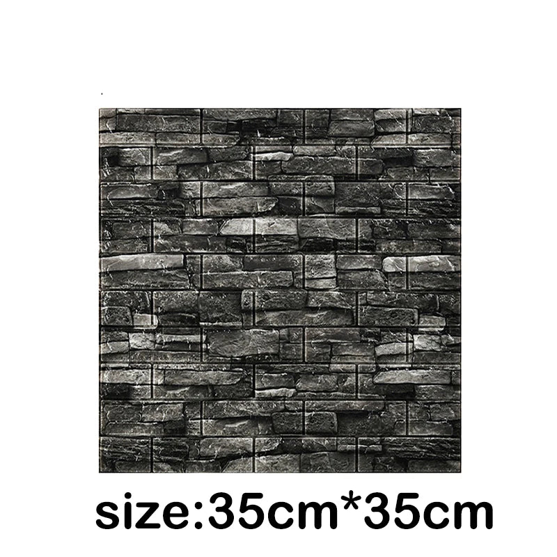 Giấy Dán Tường 3D Giả Gạch Chống Thấm 12 Miếng - Daisan Mart