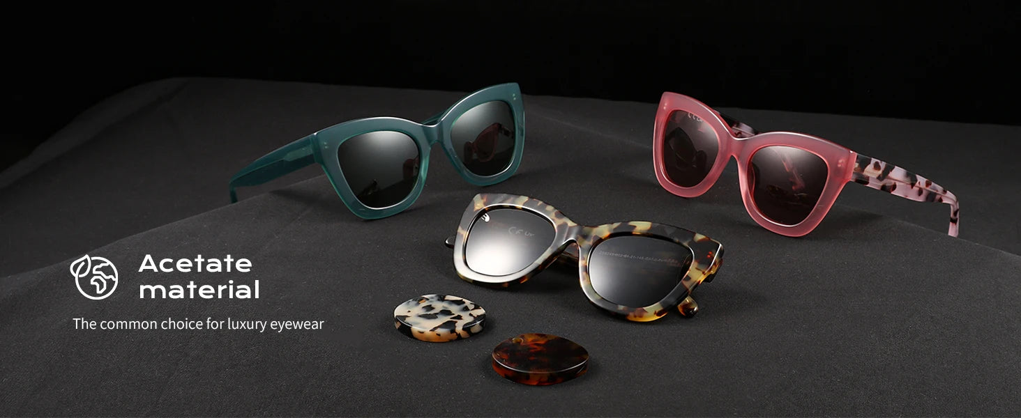 ZENOTTIC Handmade Acetate Polarized Sunglasses Fashion Square Shade UV400 Protection Sun Glasses for Women - Daisan Mart