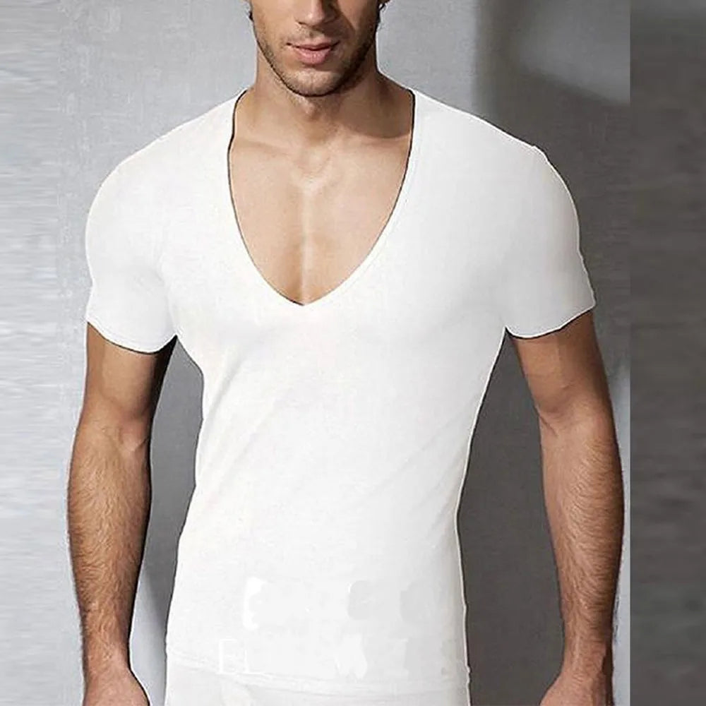 Áo Thun Nam Cơ Bản Hè V-Neck Tập Gym Thể Thao