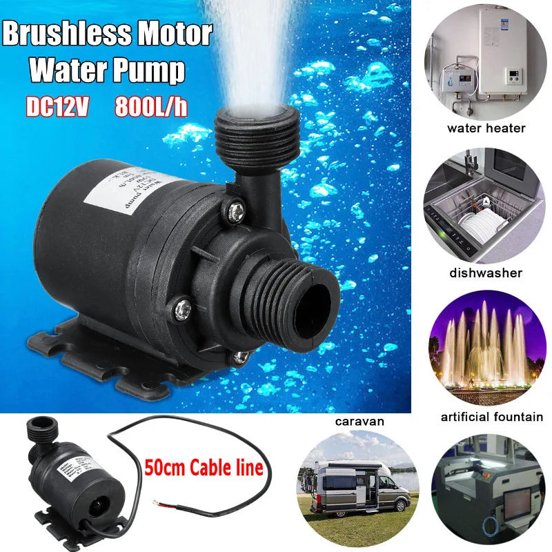 500W 800L/H Solar Panel Power Bank Water Pump Set Ultra-quiet Submersible Water Pump Motory Fish Pond Garden Fountain Decoration - Daisan Mart