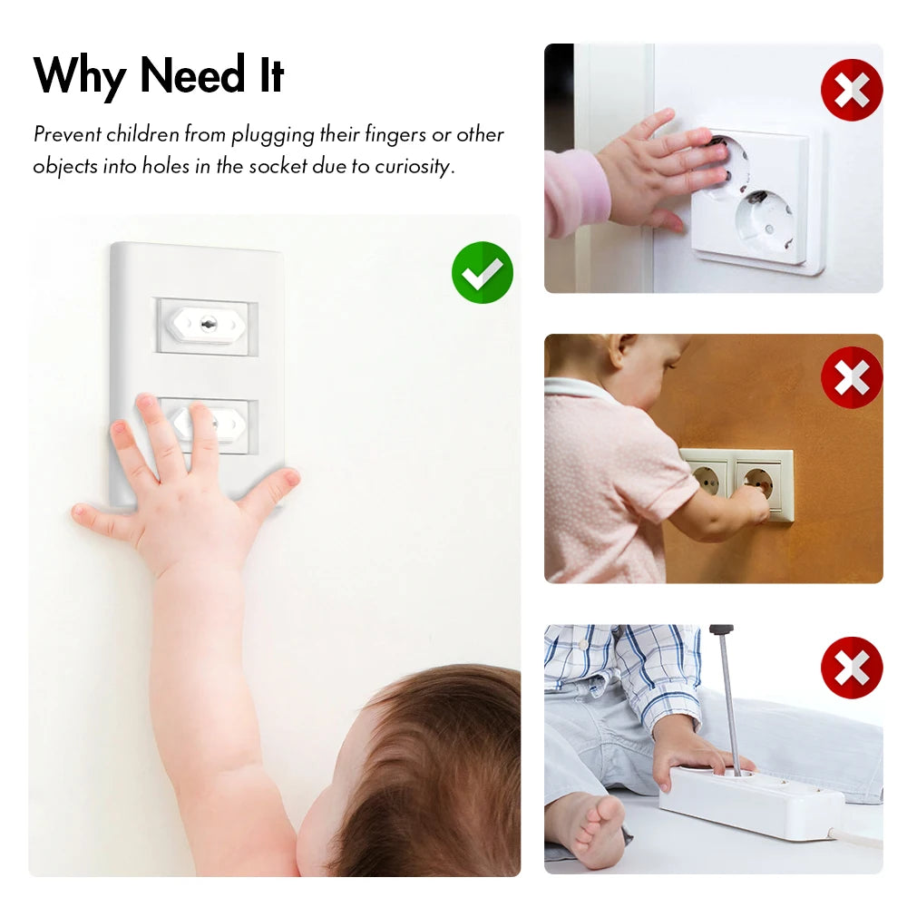 EUDEMON 20pcs Chile/Brazil EU Universal Power Socket Outlet Plug Protective Covers Anti Electric Baby Safety Protector