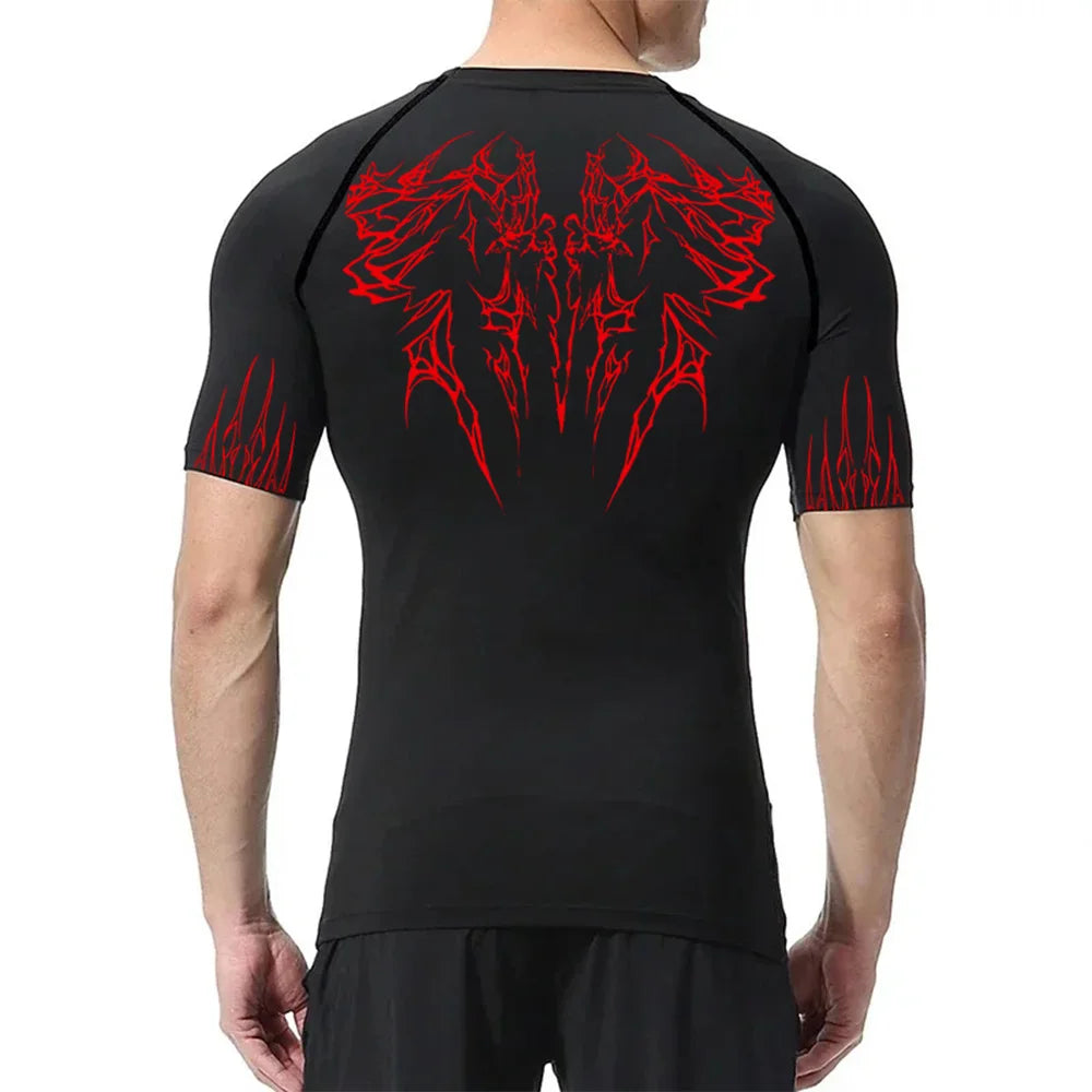 Men's Gothic Quick Dry Stretch Fitness T-Shirt