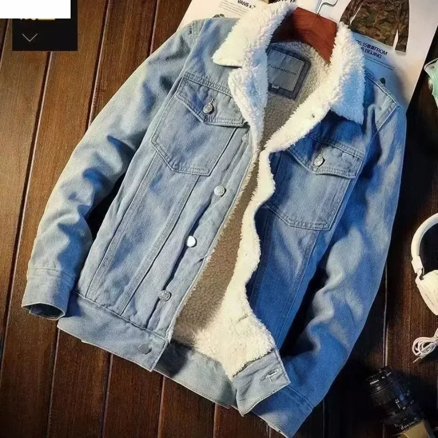 Áo Khoác Denim Nam Ấm Áp Thu Đông Lót Lông Cừu - Daisan Mart