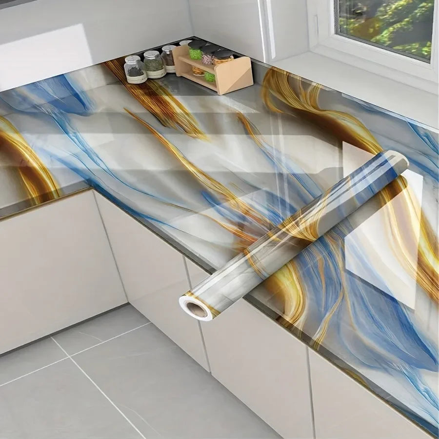 PVC Self-Adhesive Stone Pattern Wallpaper for Kitchen Decoration