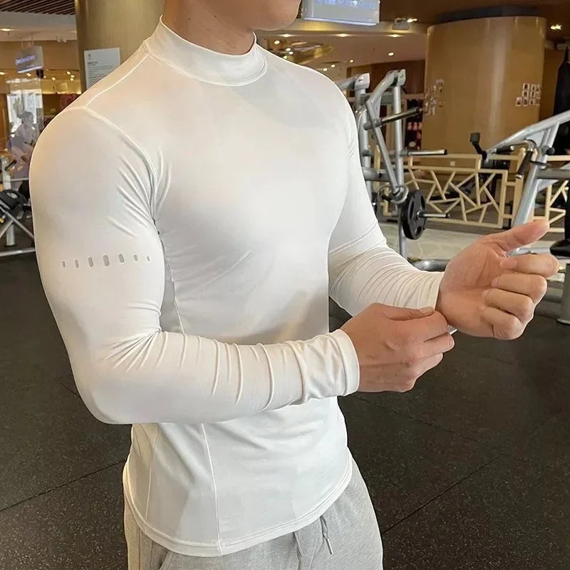 Men's Gym Long Sleeve T-Shirt, Stretchy, Quick Dry, Cool