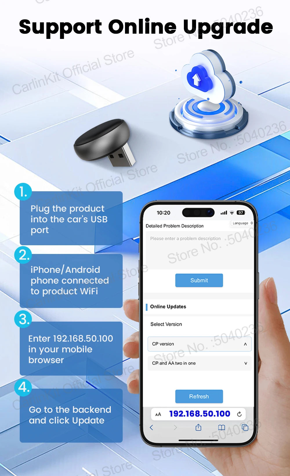 New CarlinKit 5.0 Mini Ultra3 Wireless Android Auto CarPlay 2-In-1 Wireless Adapter WIFI BLE Auto Connect Smart Mini Box For Car - Daisan Mart