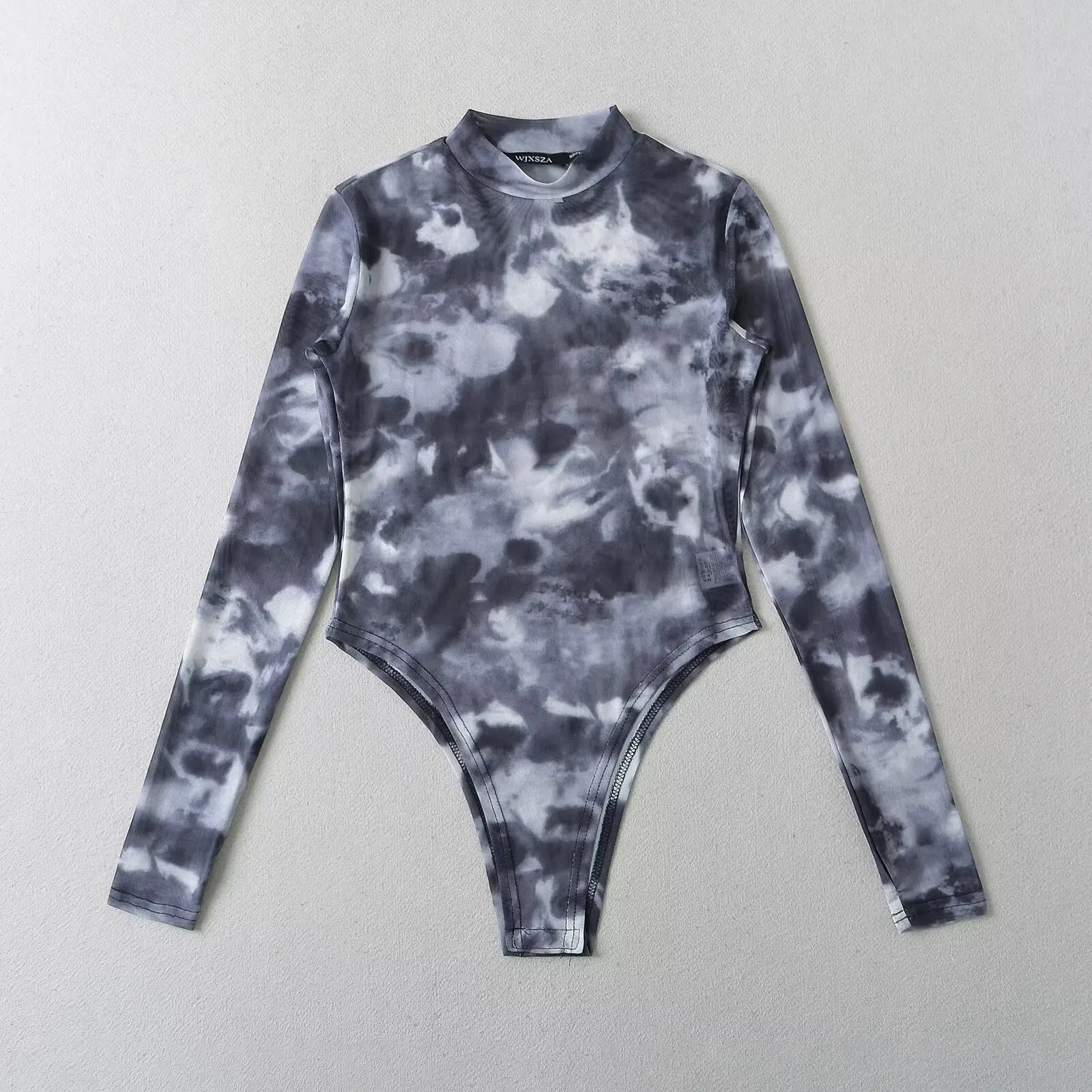 Sexy 2-Color Ombre Mesh Long Sleeve Bodysuit 2025