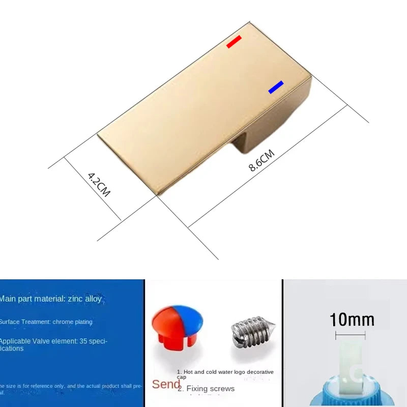 Becola Hot and Cold Faucet Mixing Valve Handle Switch Repair Gland Fittings Mixer Tap Splitter Water Shower Faucet Accessories - Daisan Mart