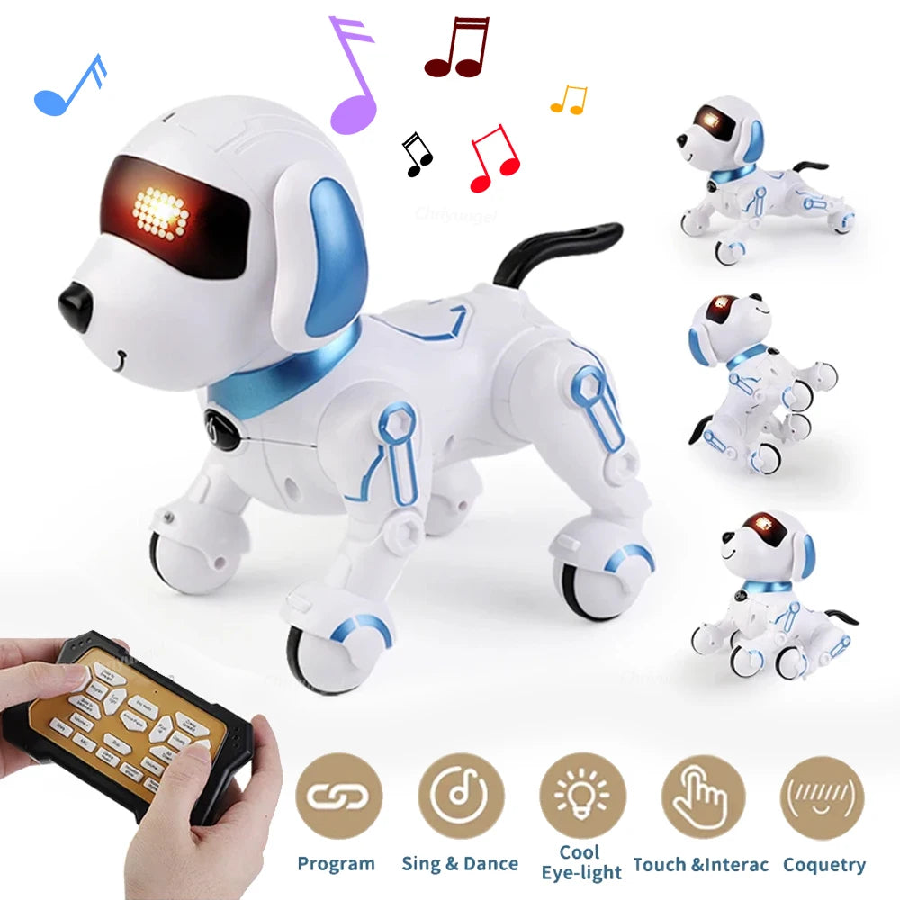 RC Robot Dog Electronic Stunt Pet Interactive Touch Programmable Smart Walking Dancing Kids Birthday Gift for Kids Boys Girls - Daisan Mart