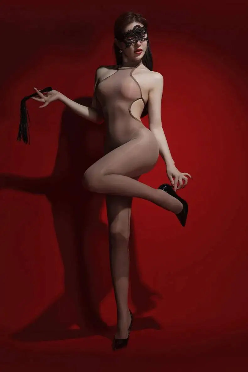 Sexy Backless Glossy Bodysuit 6D Horse Oil ZNZ1