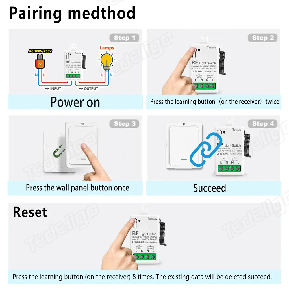 Mini 433MHz RF Remote Control Switch for LED Lights