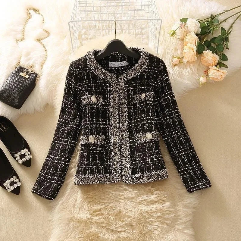 Áo Khoác Tweed Nữ Thời Trang Xuân Dáng Ngắn Sang Trọng - Daisan Mart