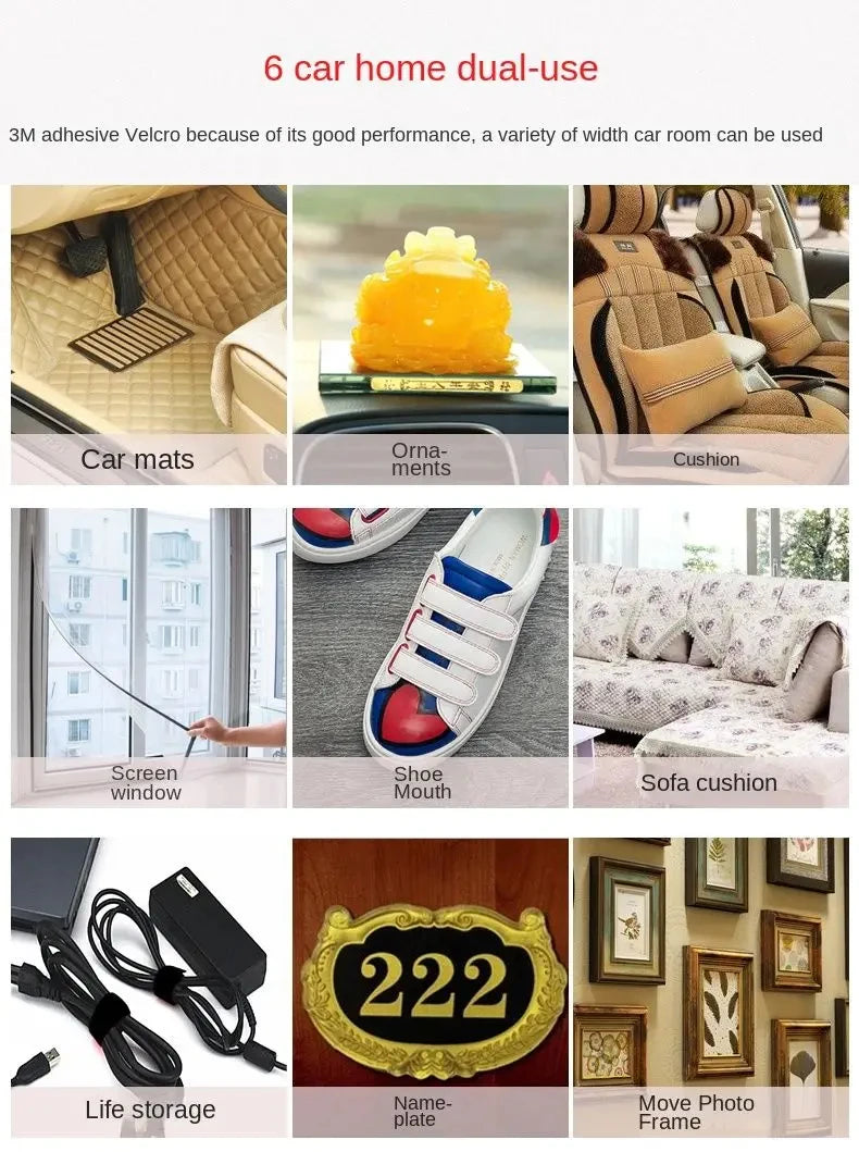 3M 9448A Black Double-Sided Self Adhesive 3m 16-100mm Strong Non-Trace High Temperature Resistant Hook and Loop Fastener Tape - Daisan Mart