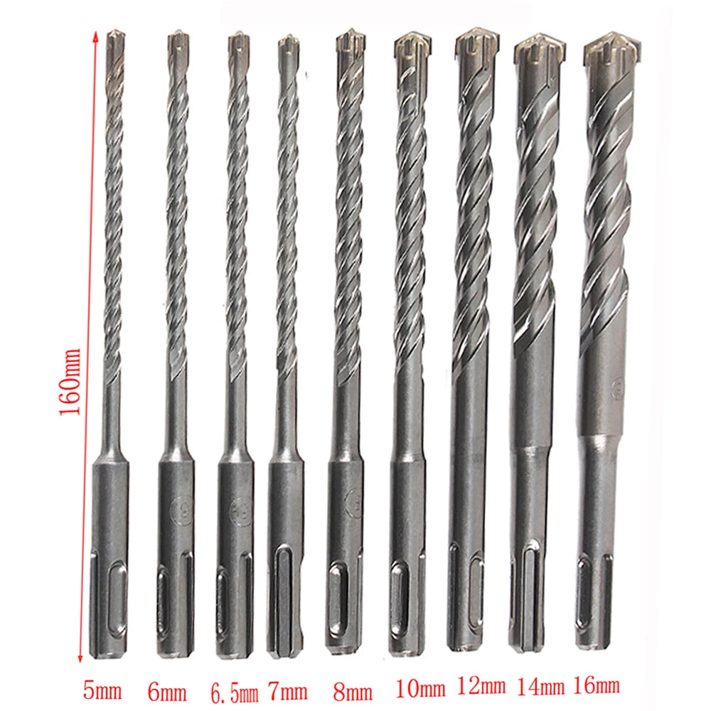 4/5/6/7/8/9pcs Cross Tip 160mm SDS Plus Drill Bit Set Electric Hammer Masonry Drill Bits for Masonry Concrete Rock Stone bits