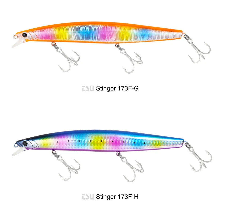 TSURINOYA Shore Fishing STINGER 173F Floating Minnow Silm Fishing Lure 173mm 37.5g Saltwater Hard Plastics Big Game Hard Bait