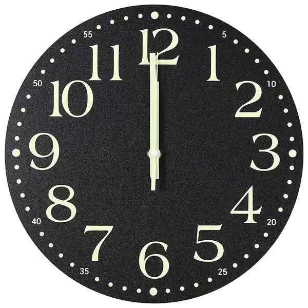 12 Inch Luminous Wall Clock - Quiet &amp; Beautiful
