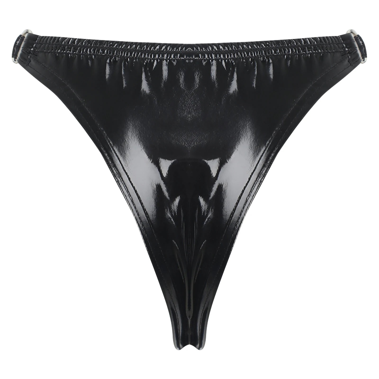 Women's Sexy Party O-Ring Shiny Leather Panties