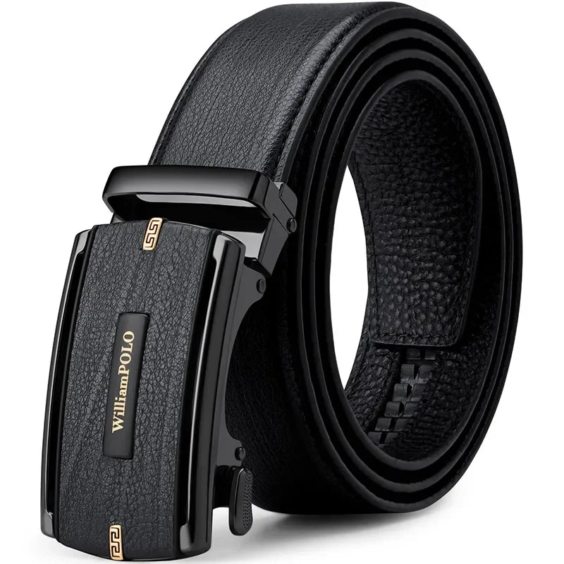 New 2024 high quality men's leather belt with automatic buckle