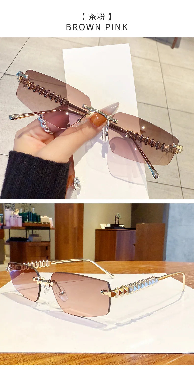 Kính Râm Thời Trang Không Viền 2025 Cho Nữ