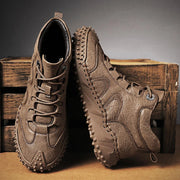 Men's Vintage Handmade Leather High-Top Lace-Up Retro Shoes