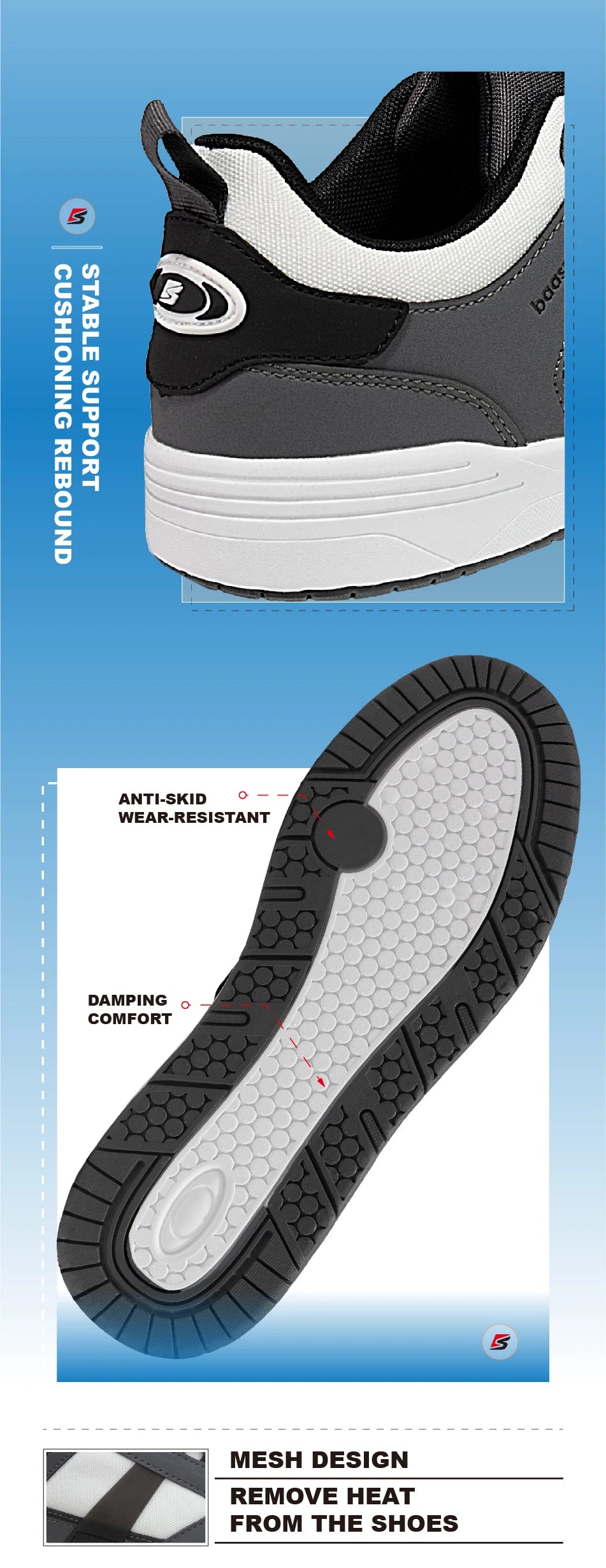 Giày Trượt Ván Nam Baasploa - Thời Trang, Nhẹ, Chống Trơn