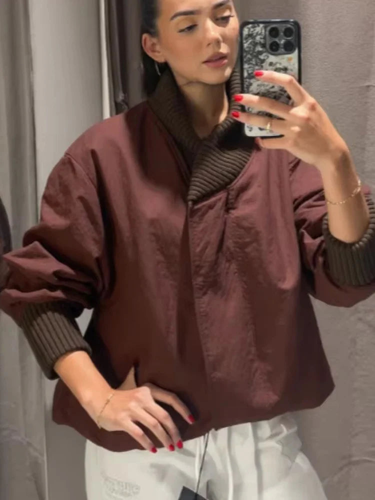 Áo Khoác Nữ Cổ Điển Dày Dặn Cotton Mùa Thu Đông