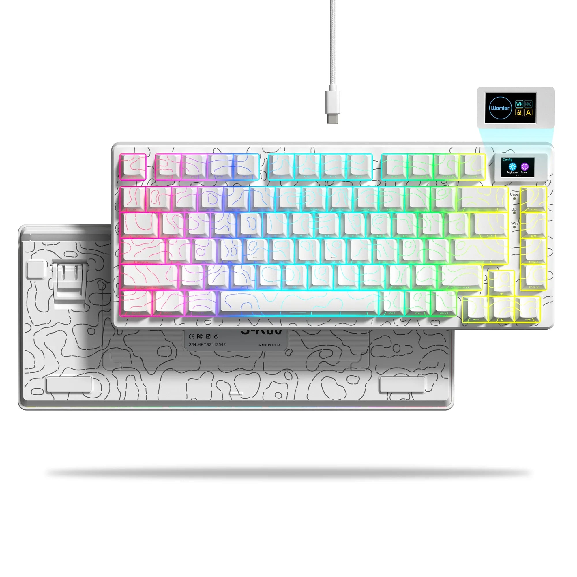 OLED mechanical gaming keyboard, RGB LED, hot-swap, wired