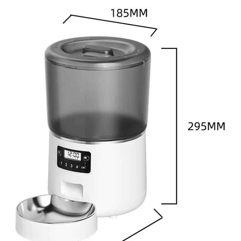 Pet Feeder Automatic Quantitative 4L Grain Storage Bucket Electric Intelligent Feeding Integrated Cat and Dog Feeding Machine - Daisan Mart