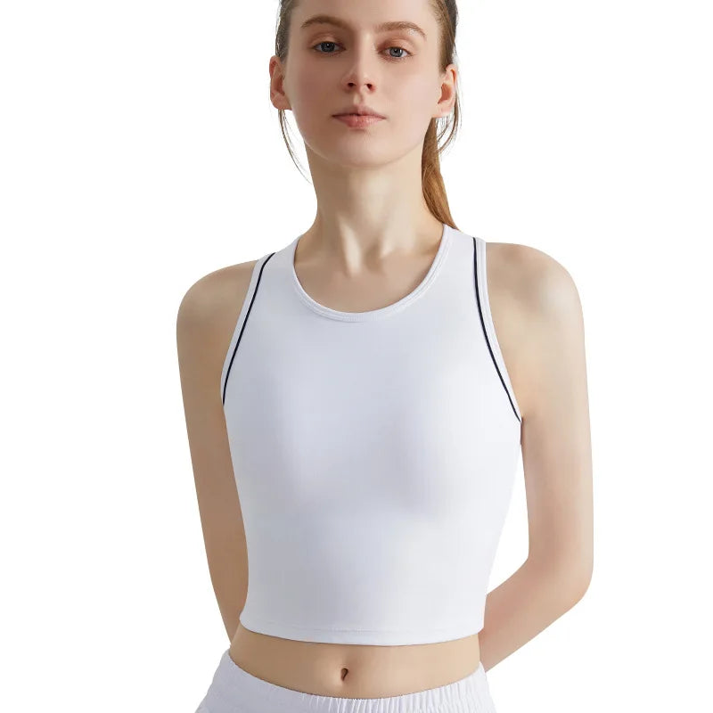 Women's Sports Shirt with Integrated Fixation, High-Quality Shockproof