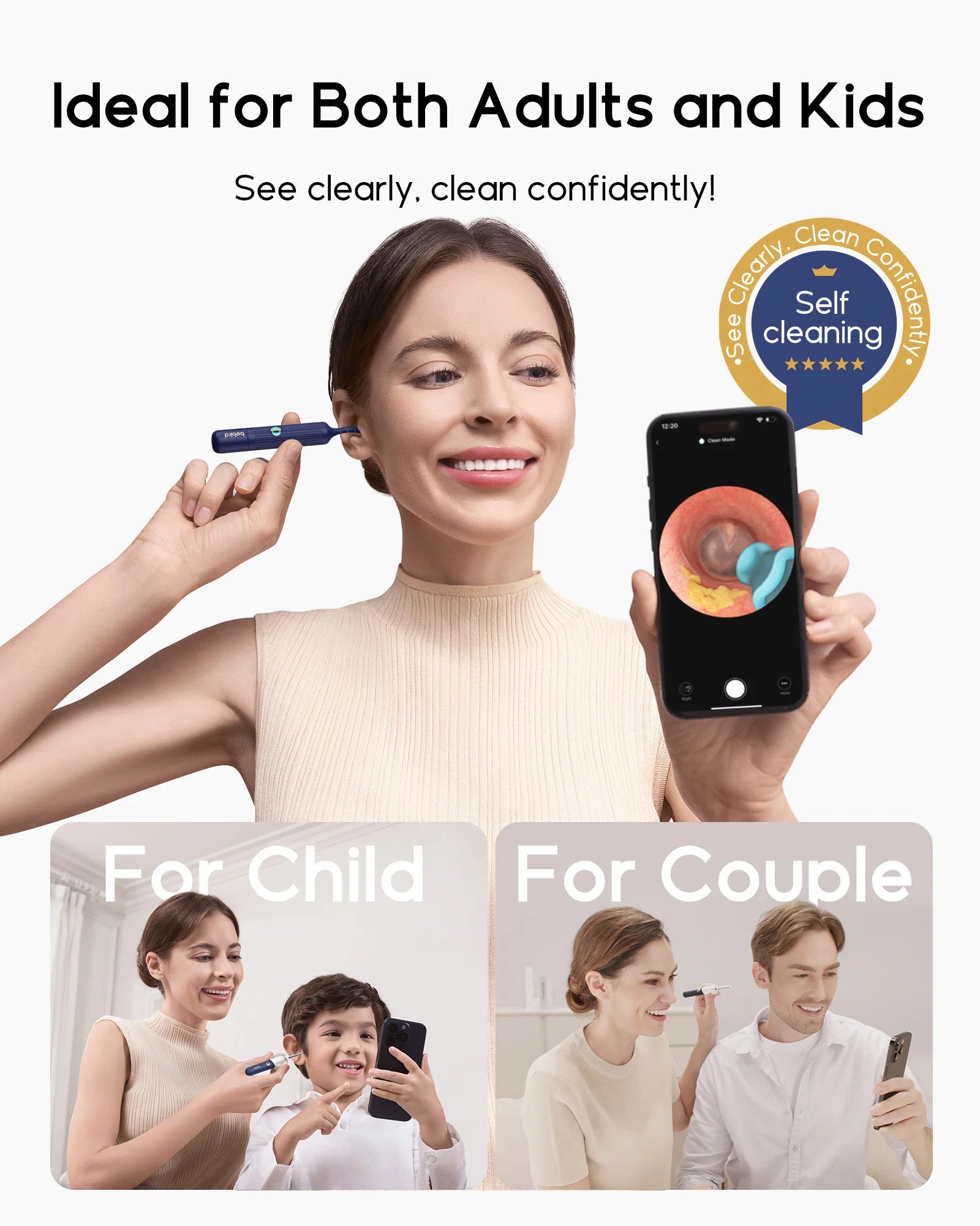 Bebird I35R - Wireless HD Ear Cleaning Headphones