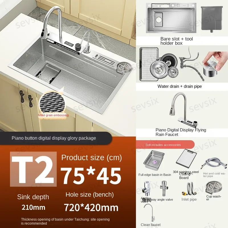 Chậu rửa bếp thông minh hiện đại chống xước bạc