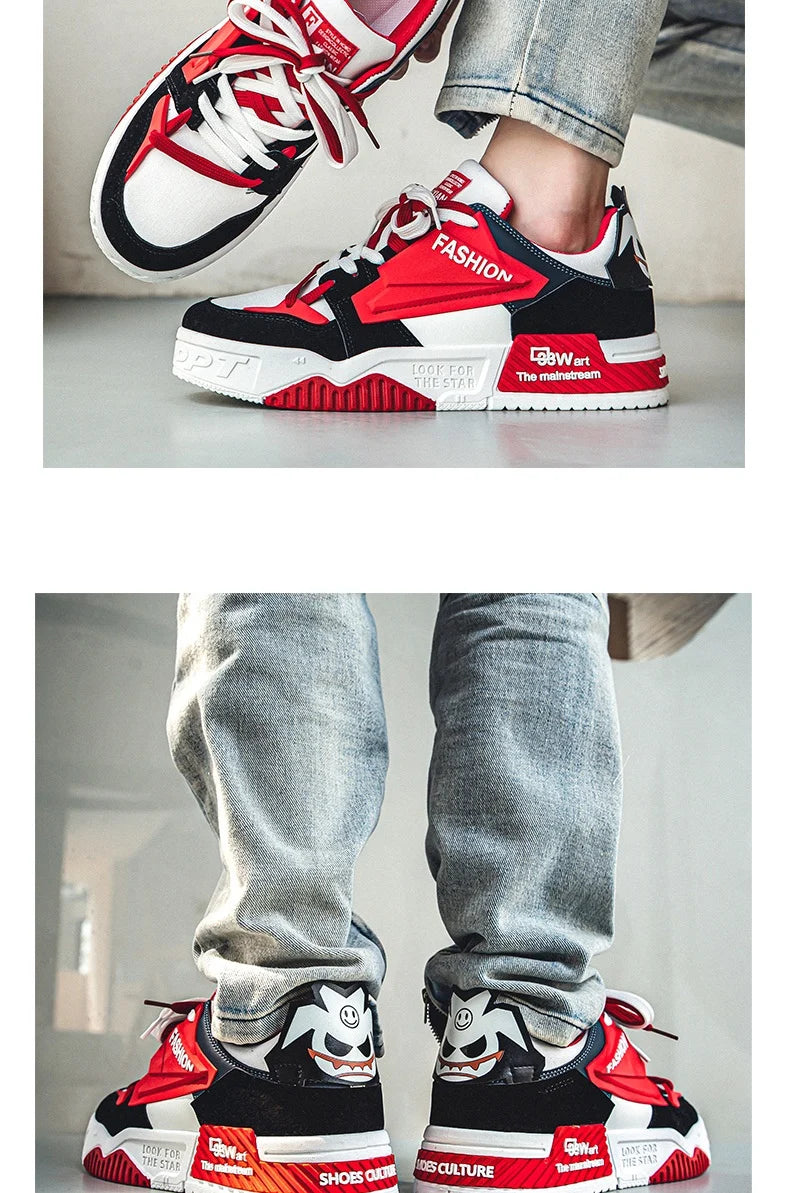 Red Fashion Couple Shoes Hip Hop Style Men And Women
