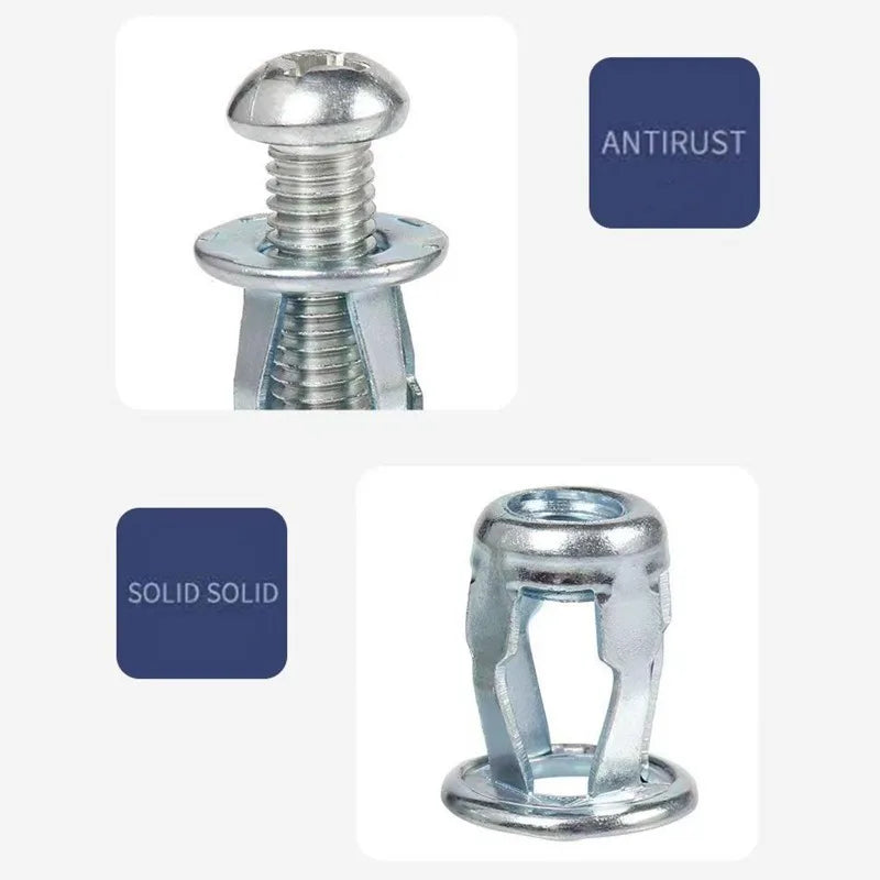 20pcs Jack Nuts Screw Petal Screw Anchors Petal Expansion Plugs for Curtain Expansion Clamp Petal Rivet Lock Jack Nut Bolt