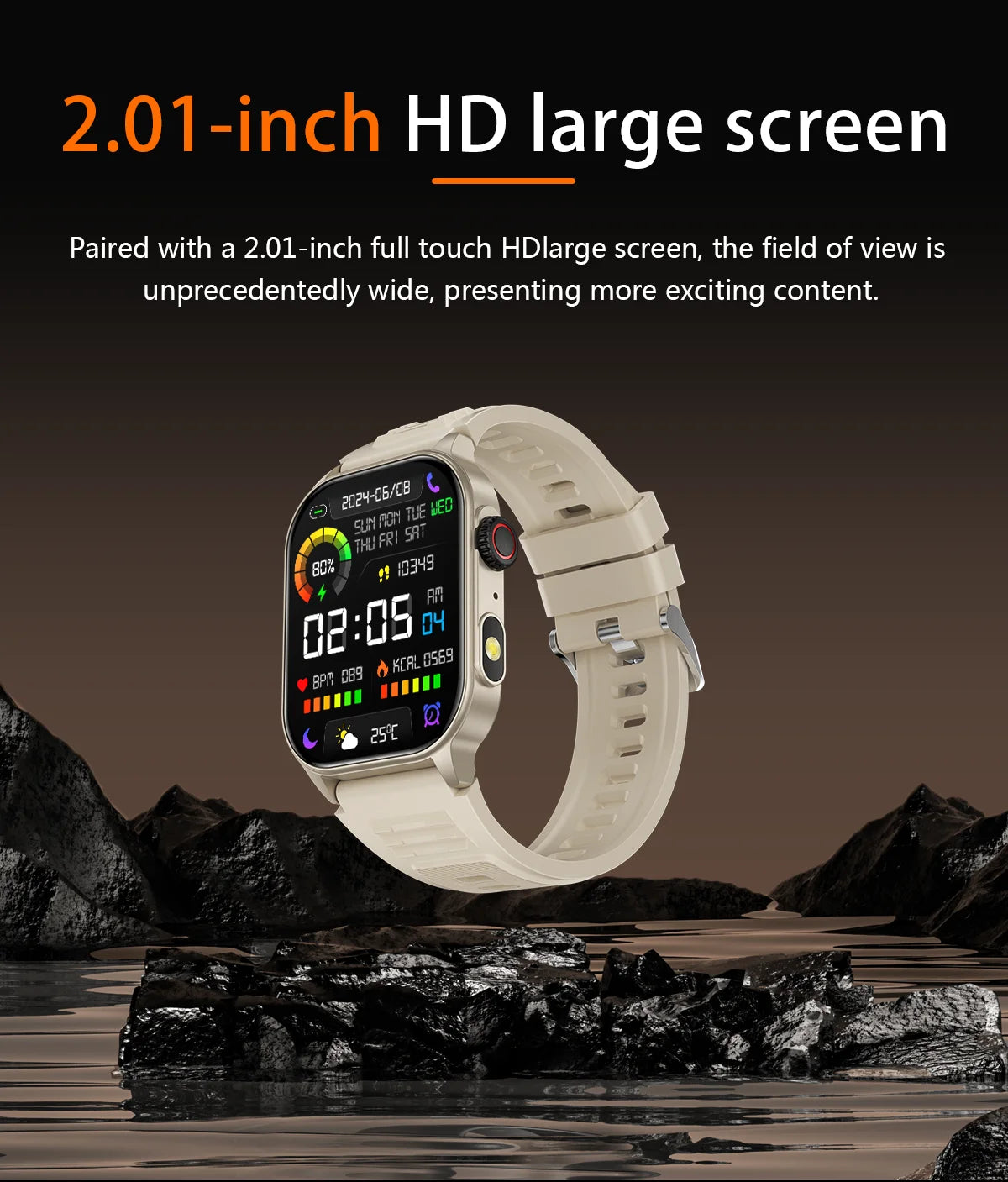 LIGE 2.01 Smart Watch Bluetooth Call Health