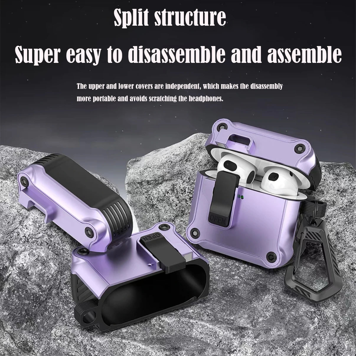 Security Lock Cover for AirPods Pro 3 2025 Case for AirPods Pro3 Pro 3rd Gen 2025 Cases Shockproof PC Headphone Fundas With Hook