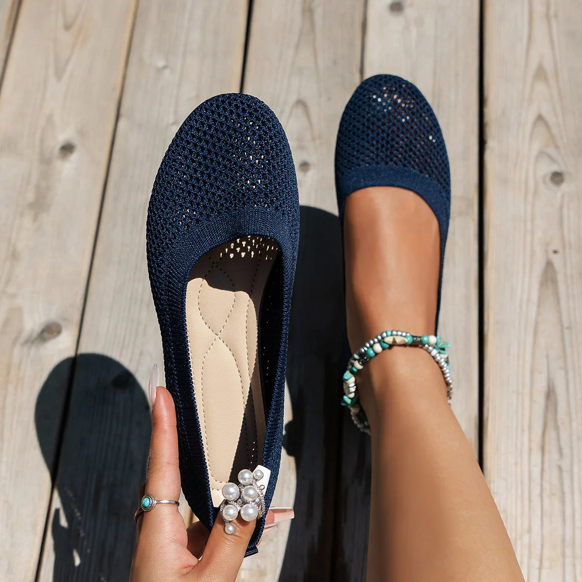 Giày Bệt Nữ Mũi Tròn Êm Ái Thời Trang Năng Động