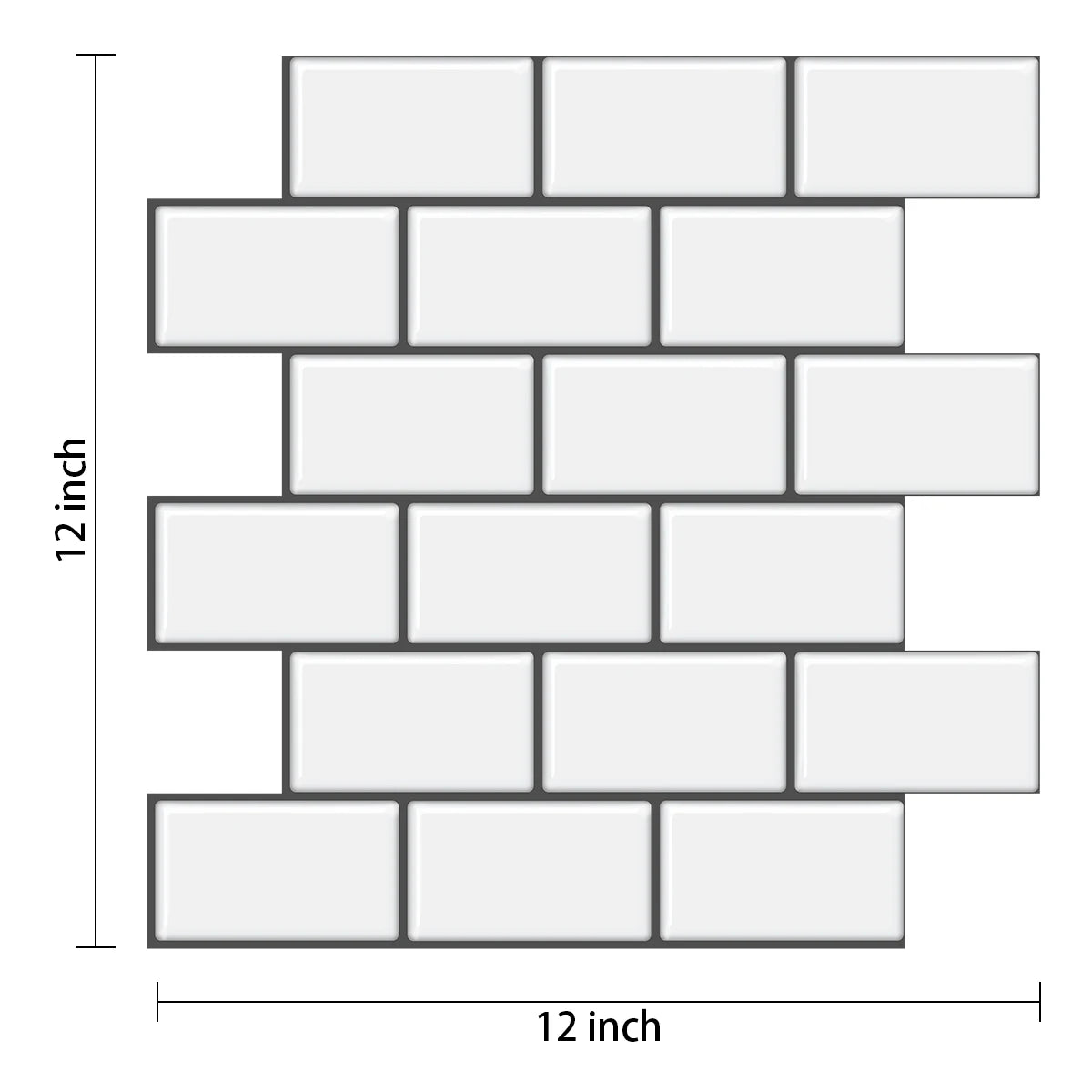 Peel and Stick Wall Tile Stickers DIY Waterproof Vinyl Wallpaper White Color Tile Sticker for Home Decoration- 10 sheets