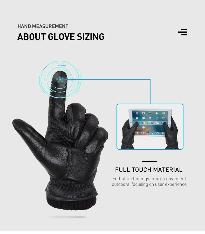 Găng Tay Da Cừu BISON DENIM Chạm Màn Hình Ấm Áp