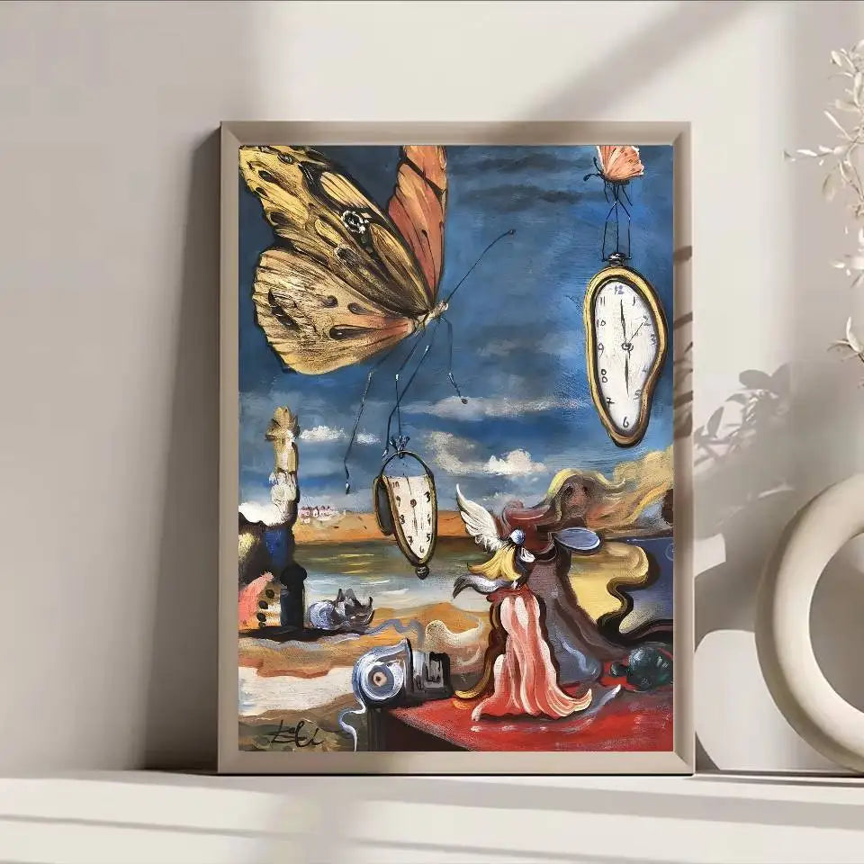 Surrealism Artwork By Salvador Dali Poster Self-adhesive Art Waterproof Paper Sticker Coffee House Bar Room Wall Decor